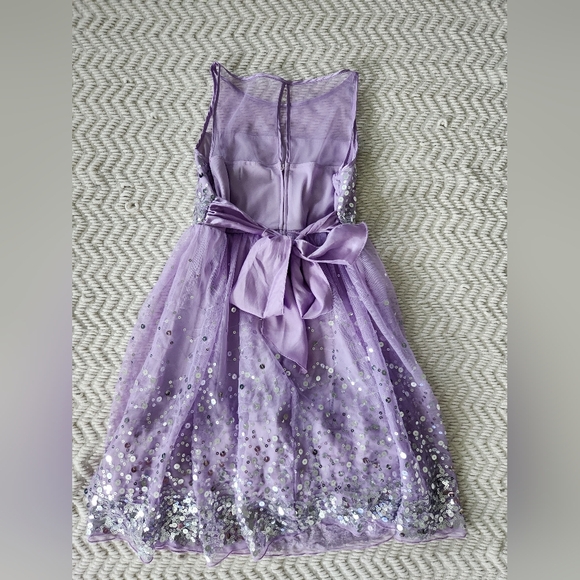 Crystal Doll Sequin Sparkling Purple Kids Dress Girls Size 14 - Picture 4 of 7